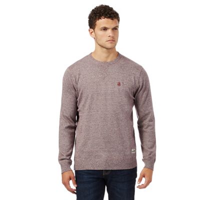 St George by Duffer Red textured crew neck jumper